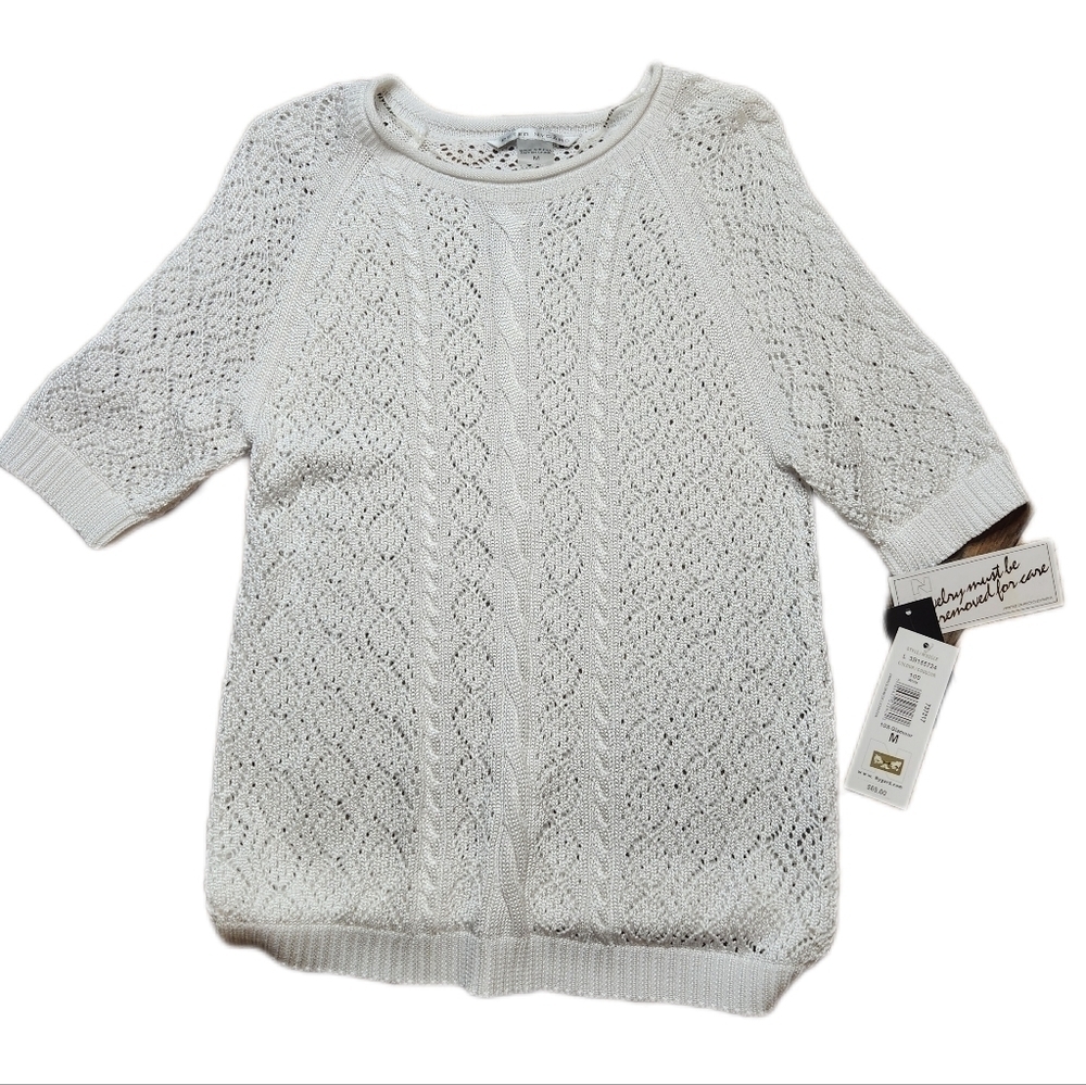 Peter Nygard Knit Shirt White Size M, NWT